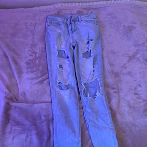 Tight fitting jeans; flexible fitting; size 1